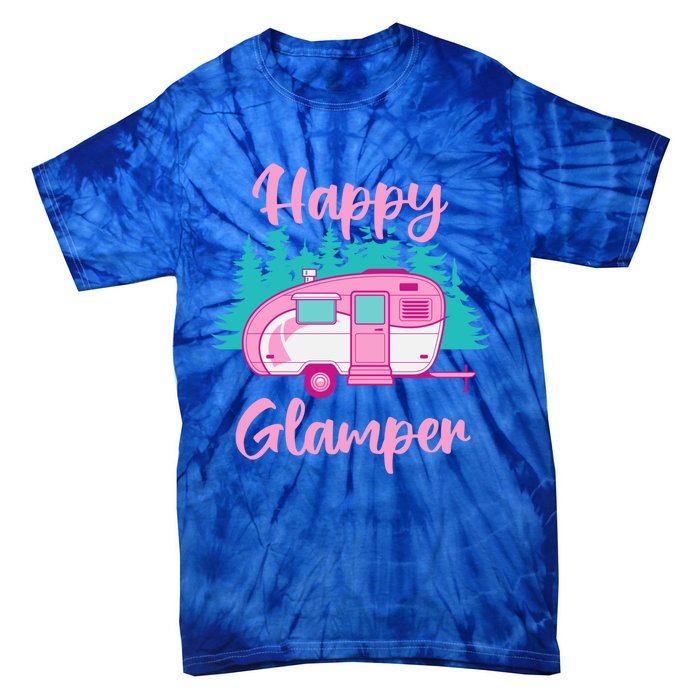 Funny Camping Outdoor Rv Camper Happy Glamper Great Gift Tie-Dye T-Shirt