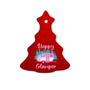 Funny Camping Outdoor Rv Camper Happy Glamper Great Gift Ceramic Tree Ornament