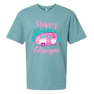 Funny Camping Outdoor Rv Camper Happy Glamper Great Gift Sueded Cloud Jersey T-Shirt