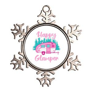 Funny Camping Outdoor Rv Camper Happy Glamper Great Gift Metallic Star Ornament