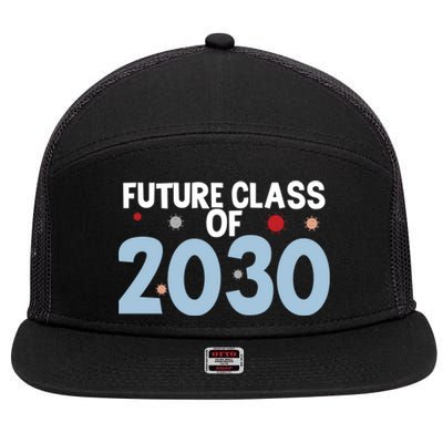 Future Class Of 2030 Cute 4Th Grade Gift 7 Panel Mesh Trucker Snapback Hat