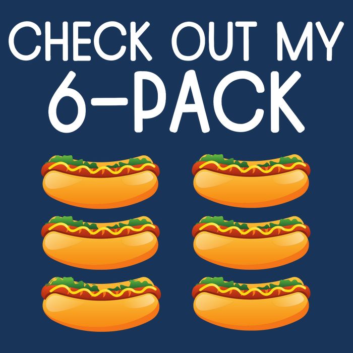 Funny Check Out My 6 Pack Hotdog Funny Hot Dog Lovers Gym Lovers 7 Panel Mesh Trucker Snapback Hat