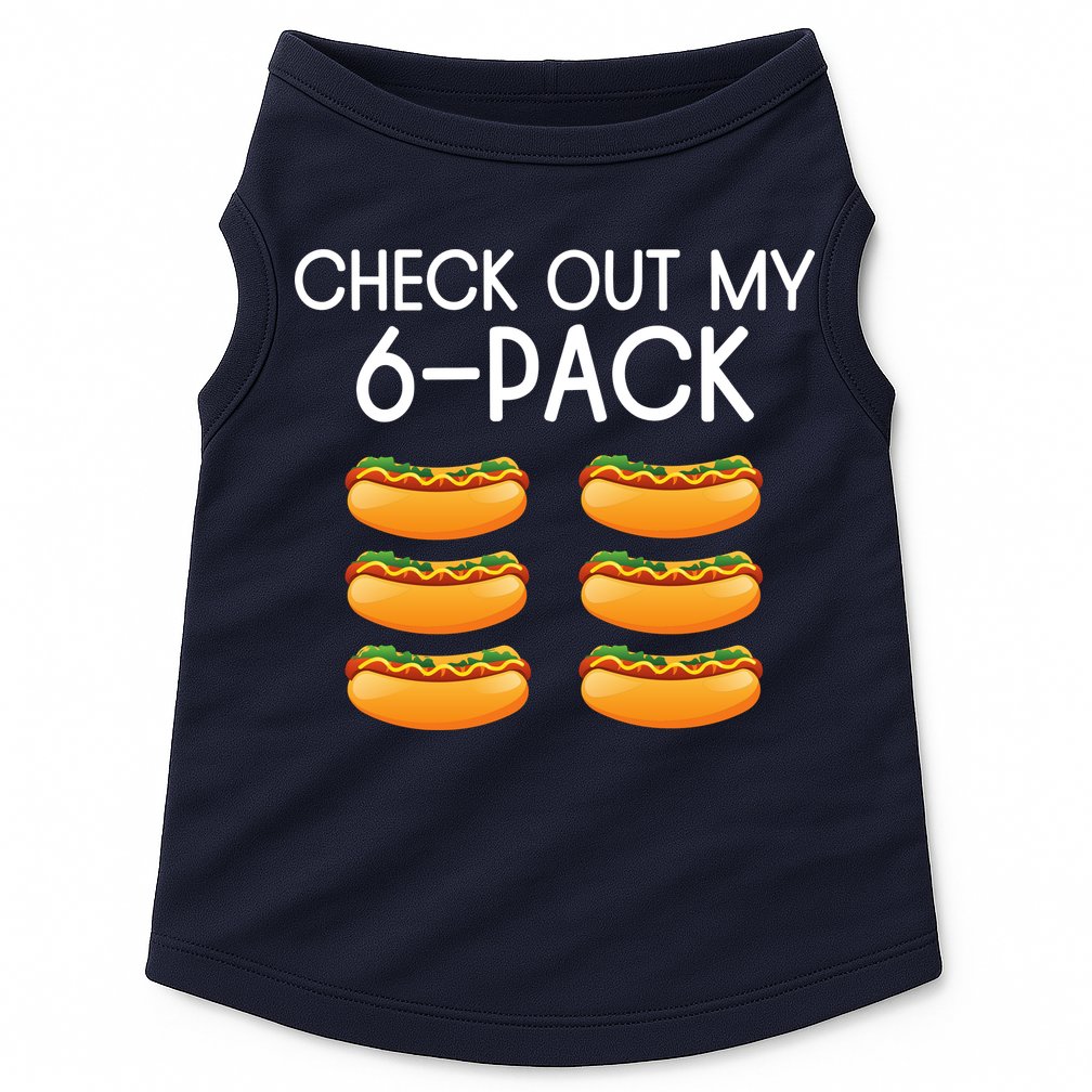 Funny Check Out My 6 Pack Hotdog Funny Hot Dog Lovers Gym Lovers Doggie Tank
