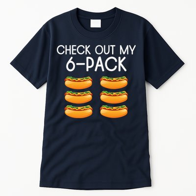 Funny Check Out My 6 Pack Hotdog Funny Hot Dog Lovers Gym Lovers Tall T-Shirt