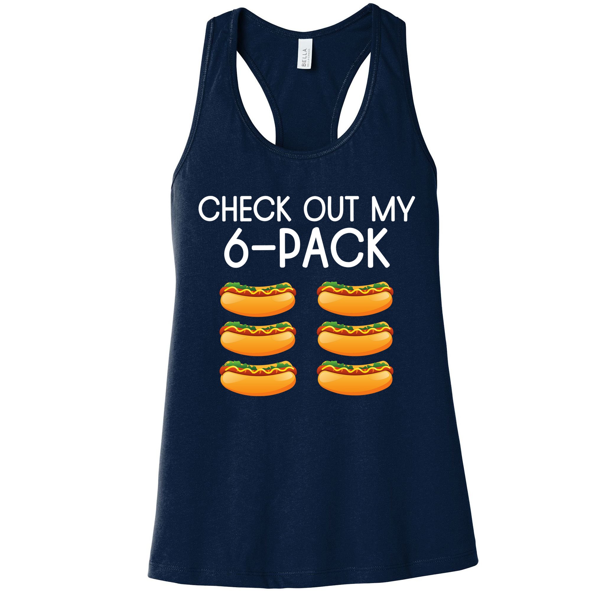 Funny Check Out My 6 Pack Hotdog Funny Hot Dog Lovers Gym Lovers Womens Tank Top
