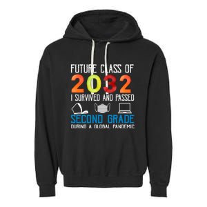 Future Class Of 2032 I Survived And Passed Second Grade Gift Garment-Dyed Fleece Hoodie