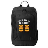Funny Check Out My 6 Pack Hotdog Gym Lovers Funny Hot Dog Lovers City Backpack