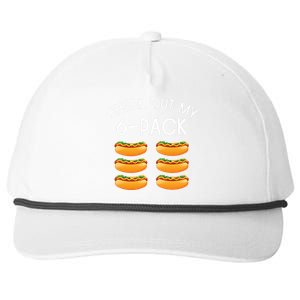 Funny Check Out My 6 Pack Hotdog Gym Lovers Funny Hotdog Lovers Snapback Five-Panel Rope Hat