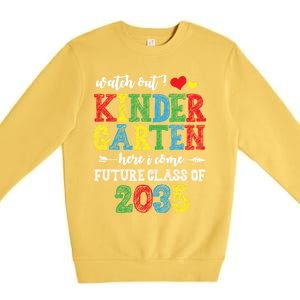 Funny Class Of 2035 Watch Out Kindergarten Here I Come Meaningful Gift Premium Crewneck Sweatshirt