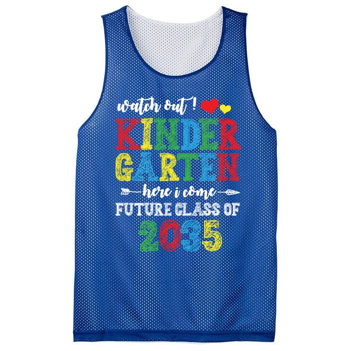 Funny Class Of 2035 Watch Out Kindergarten Here I Come Meaningful Gift Mesh Reversible Basketball Jersey Tank