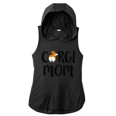 Funny Corgi Pet Owner Outfit Women Corgi Mom Ladies PosiCharge Tri-Blend Wicking Draft Hoodie Tank