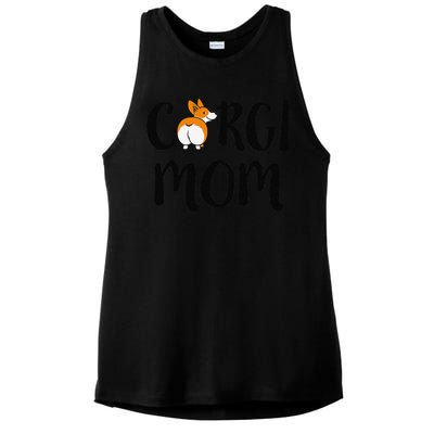 Funny Corgi Pet Owner Outfit Women Corgi Mom Ladies PosiCharge Tri-Blend Wicking Tank