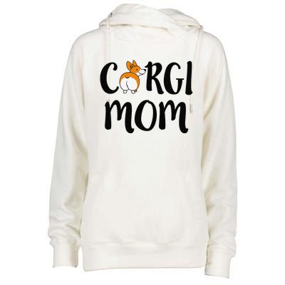 Funny Corgi Pet Owner Outfit Women Corgi Mom Womens Funnel Neck Pullover Hood