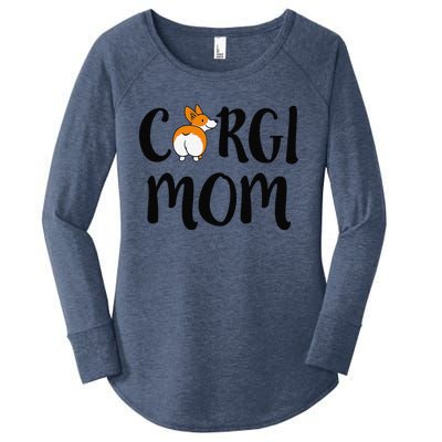 Funny Corgi Pet Owner Outfit Women Corgi Mom Women's Perfect Tri Tunic Long Sleeve Shirt