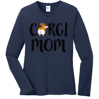 Funny Corgi Pet Owner Outfit Women Corgi Mom Ladies Long Sleeve Shirt