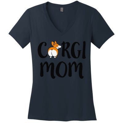 Funny Corgi Pet Owner Outfit Women Corgi Mom Women's V-Neck T-Shirt