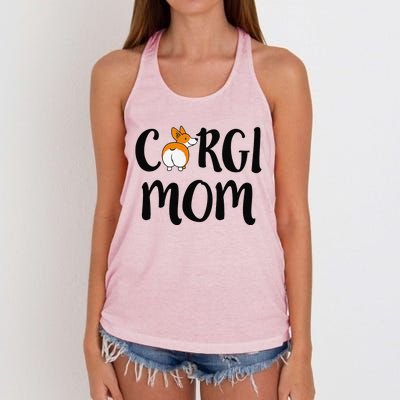 Funny Corgi Pet Owner Outfit Women Corgi Mom Women's Knotted Racerback Tank