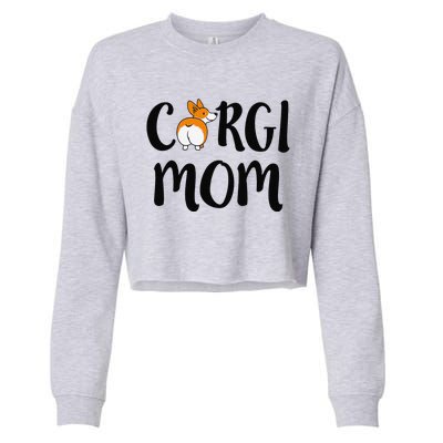 Funny Corgi Pet Owner Outfit Women Corgi Mom Cropped Pullover Crew