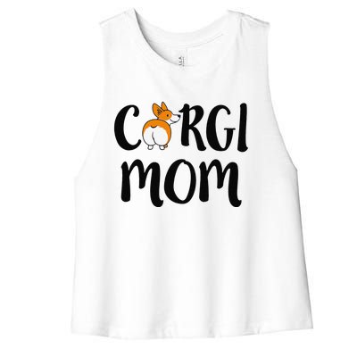 Funny Corgi Pet Owner Outfit Women Corgi Mom Women's Racerback Cropped Tank