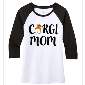 Funny Corgi Pet Owner Outfit Women Corgi Mom Women's Tri-Blend 3/4-Sleeve Raglan Shirt