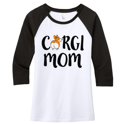 Funny Corgi Pet Owner Outfit Women Corgi Mom Women's Tri-Blend 3/4-Sleeve Raglan Shirt