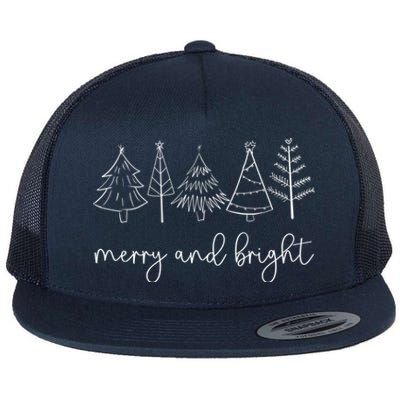 Family Christmas Pajamas Outfit Funny Merry And Bright Great Gift Flat Bill Trucker Hat