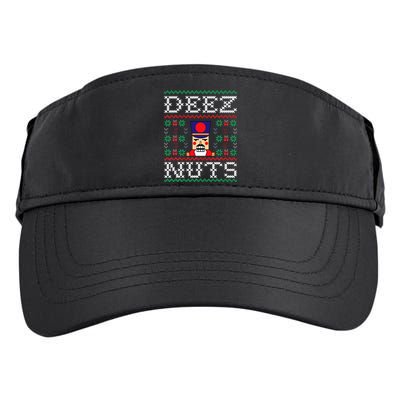 Funny Christmas Pajama Family Xmas Deez Nuts Nutcracker Nut Adult Drive Performance Visor