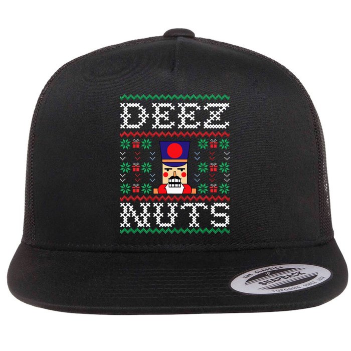 Funny Christmas Pajama Family Xmas Deez Nuts Nutcracker Nut Flat Bill Trucker Hat