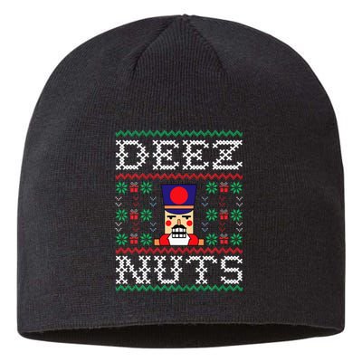 Funny Christmas Pajama Family Xmas Deez Nuts Nutcracker Nut Sustainable Beanie