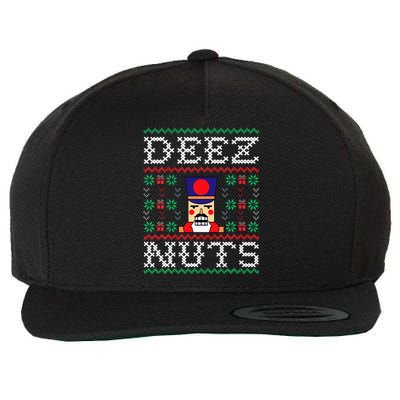 Funny Christmas Pajama Family Xmas Deez Nuts Nutcracker Nut Wool Snapback Cap