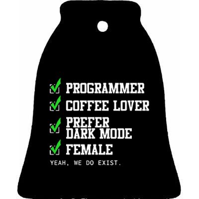 Funny Computer Programmer Software Developer For Women Ceramic Bell Ornament