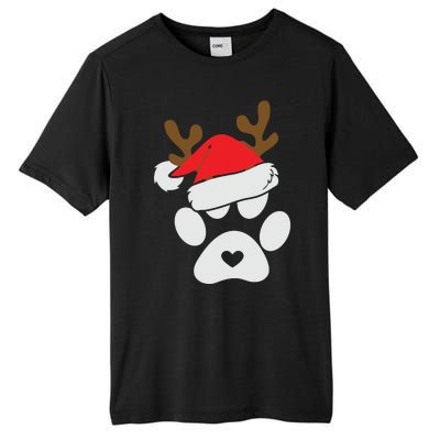 Funny Christmas Paws Santa Hat Horn Dog Xmas Tall Fusion ChromaSoft Performance T-Shirt