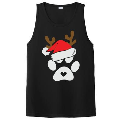 Funny Christmas Paws Santa Hat Horn Dog Xmas PosiCharge Competitor Tank