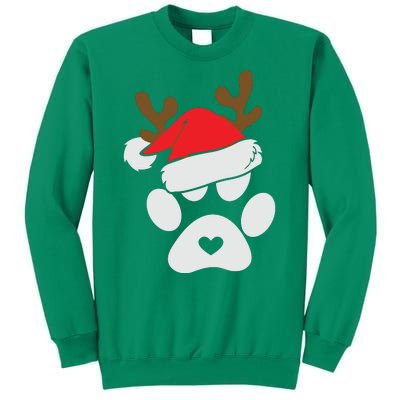 Funny Christmas Paws Santa Hat Horn Dog Xmas Sweatshirt