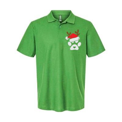 Funny Christmas Paws Santa Hat Horn Dog Xmas Softstyle Adult Sport Polo