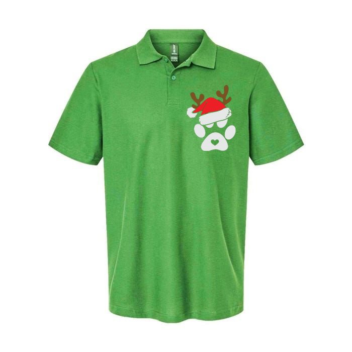 Funny Christmas Paws Santa Hat Horn Dog Xmas Softstyle Adult Sport Polo