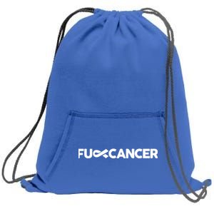 Fuck Cancer Pink F U Fu Inner Ribbon Cancer Awareness Symbol Gift Sweatshirt Cinch Pack Bag