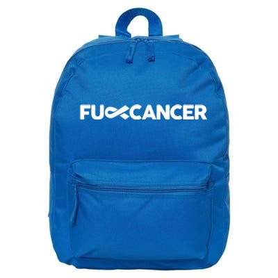 Fuck Cancer Pink F U Fu Inner Ribbon Cancer Awareness Symbol Gift 16 in Basic Backpack