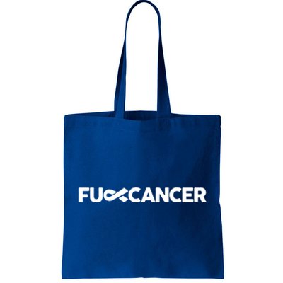 Fuck Cancer Pink F U Fu Inner Ribbon Cancer Awareness Symbol Gift Tote Bag