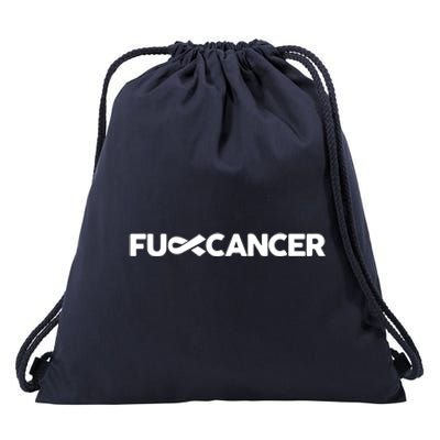 Fuck Cancer Pink F U Fu Inner Ribbon Cancer Awareness Symbol Gift Drawstring Bag