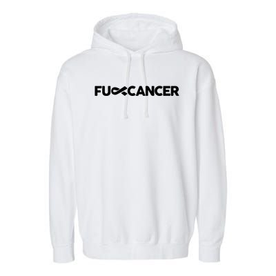 Fuck Cancer Pink F U Fu Inner Ribbon Cancer Awareness Symbol Gift Garment-Dyed Fleece Hoodie