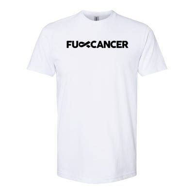 Fuck Cancer Pink F U Fu Inner Ribbon Cancer Awareness Symbol Gift Softstyle® CVC T-Shirt