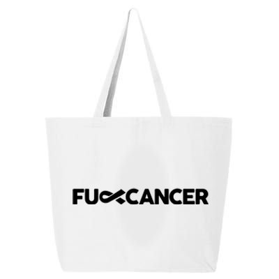 Fuck Cancer Pink F U Fu Inner Ribbon Cancer Awareness Symbol Gift 25L Jumbo Tote