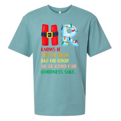 Funny Christmas Party Hr Knows If YouVe Been Bad Or Good Sueded Cloud Jersey T-Shirt