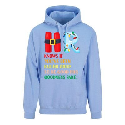 Funny Christmas Party Hr Knows If YouVe Been Bad Or Good Unisex Surf Hoodie