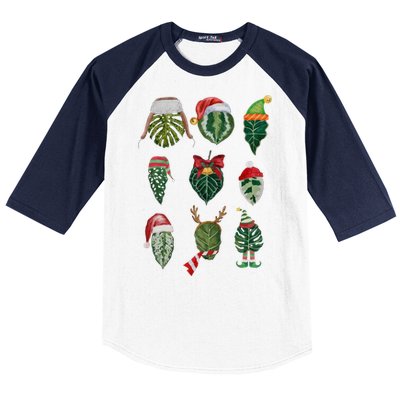 Funny Christmas Plant Family Xmas Holiday Gift Baseball Sleeve Shirt