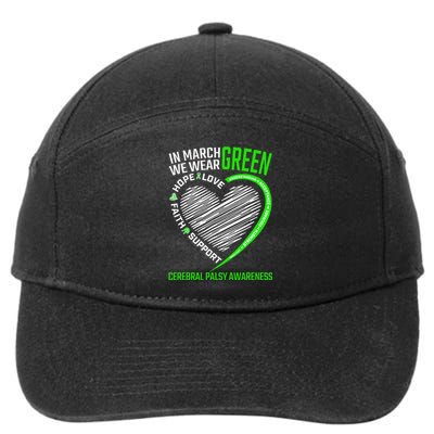 funny Cerebral Palsy awareness green ribbon 7-Panel Snapback Hat