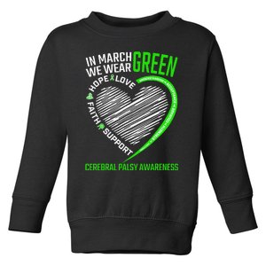 funny Cerebral Palsy awareness green ribbon Toddler Sweatshirt