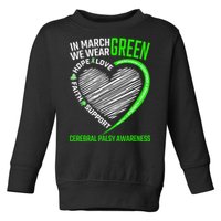 funny Cerebral Palsy awareness green ribbon Toddler Sweatshirt