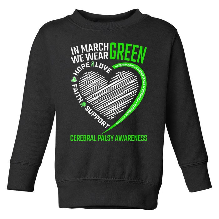 funny Cerebral Palsy awareness green ribbon Toddler Sweatshirt